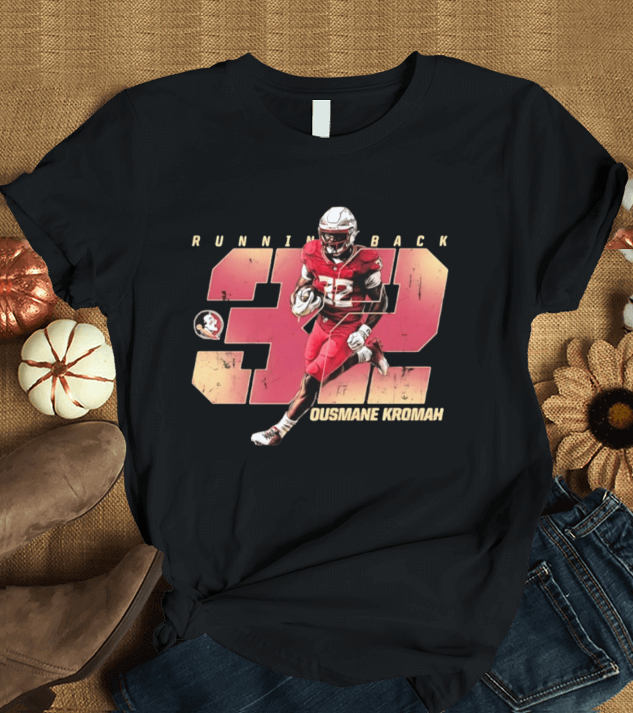 Florida State Seminoles Running Back Ousmane Kromah No 32 Football T-Shirt