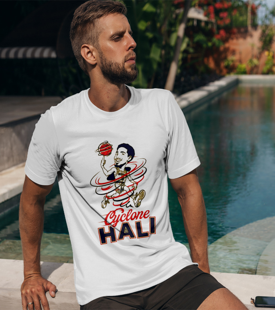 2026 Cyclone Hali Basketball Illustration Red Gold T-Shirt