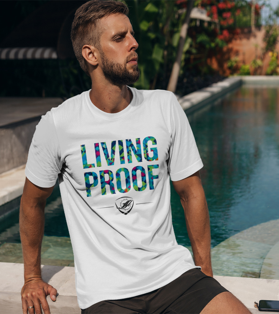Dolphins Living Proof Crucial Catch Multicolor T-Shirt