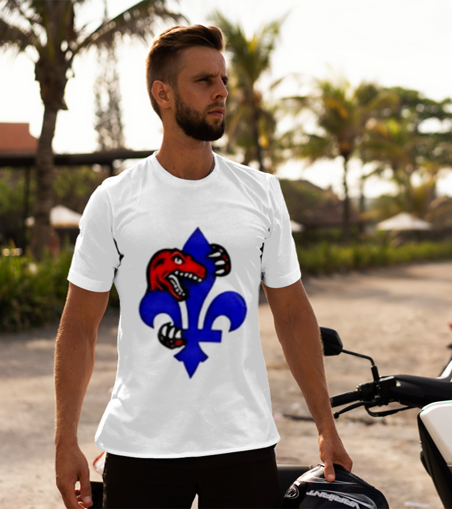 Toronto Raptors Vs Miami Heat Ville De Quebec 2026 Two Sided Fleur De Lis Raptors Claw T-Shirt