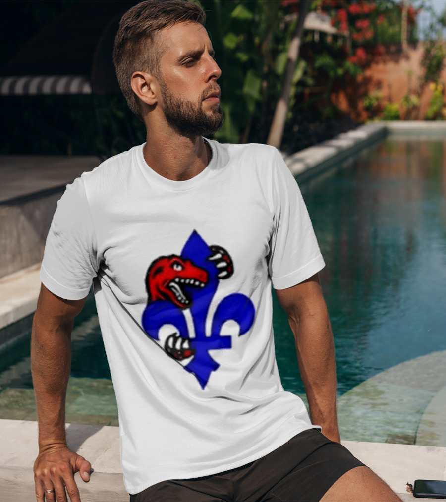 Toronto Raptors Vs Miami Heat Ville De Quebec 2026 Two Sided Fleur De Lis Raptors Claw T-Shirt
