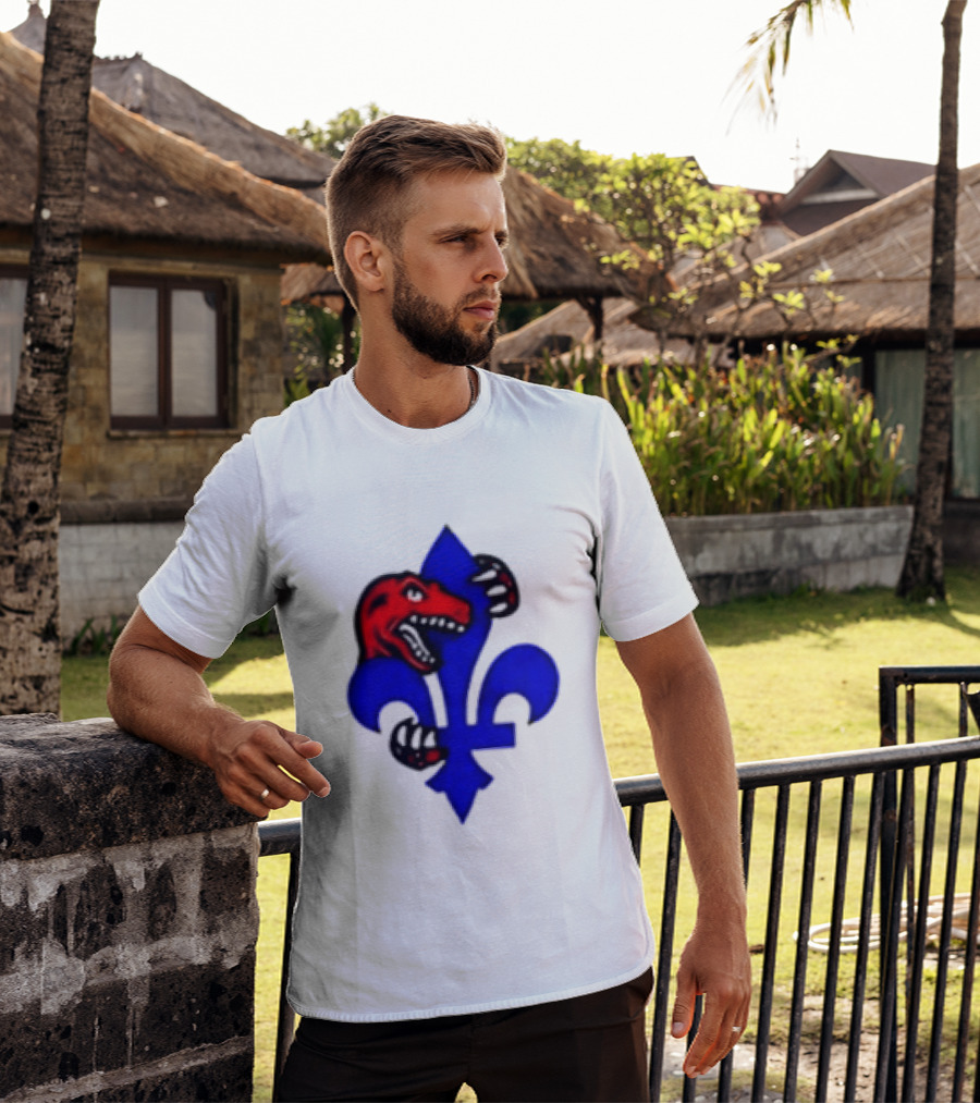 Toronto Raptors Vs Miami Heat Ville De Quebec 2026 Two Sided Fleur De Lis Raptors Claw T-Shirt