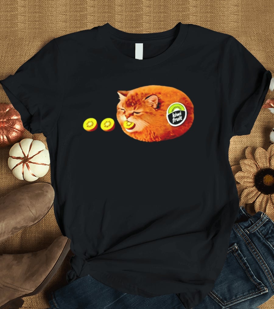 Kiwi Fruit Cat Meme Hilarious Feline Kiwi Hybrid T-Shirt
