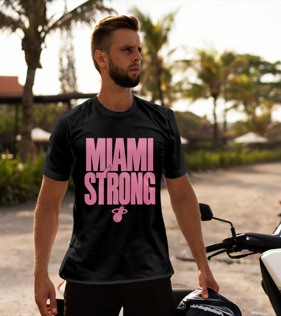 Miami Strong Heat Basketball Pink Court Culture T-Shirt