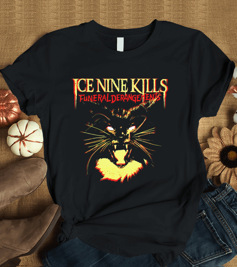 Ice Nine Kills Funeral Derangements Horror Cat T-Shirt