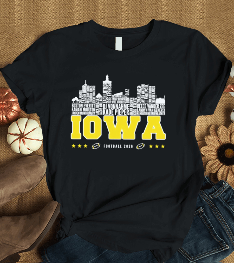 Iowa Football 2020 Skyline Stars Football T-Shirt