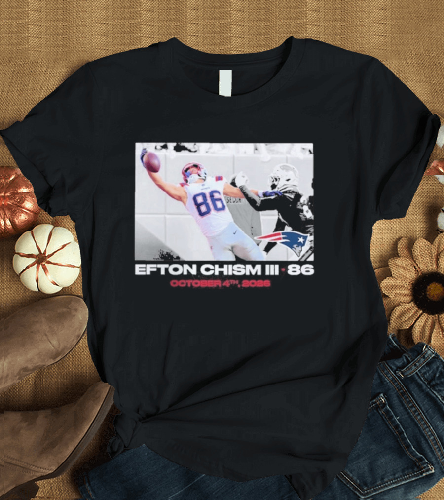 Efton Chism III New England Patriots Week 4 Black Flash Football Highlight T-Shirt