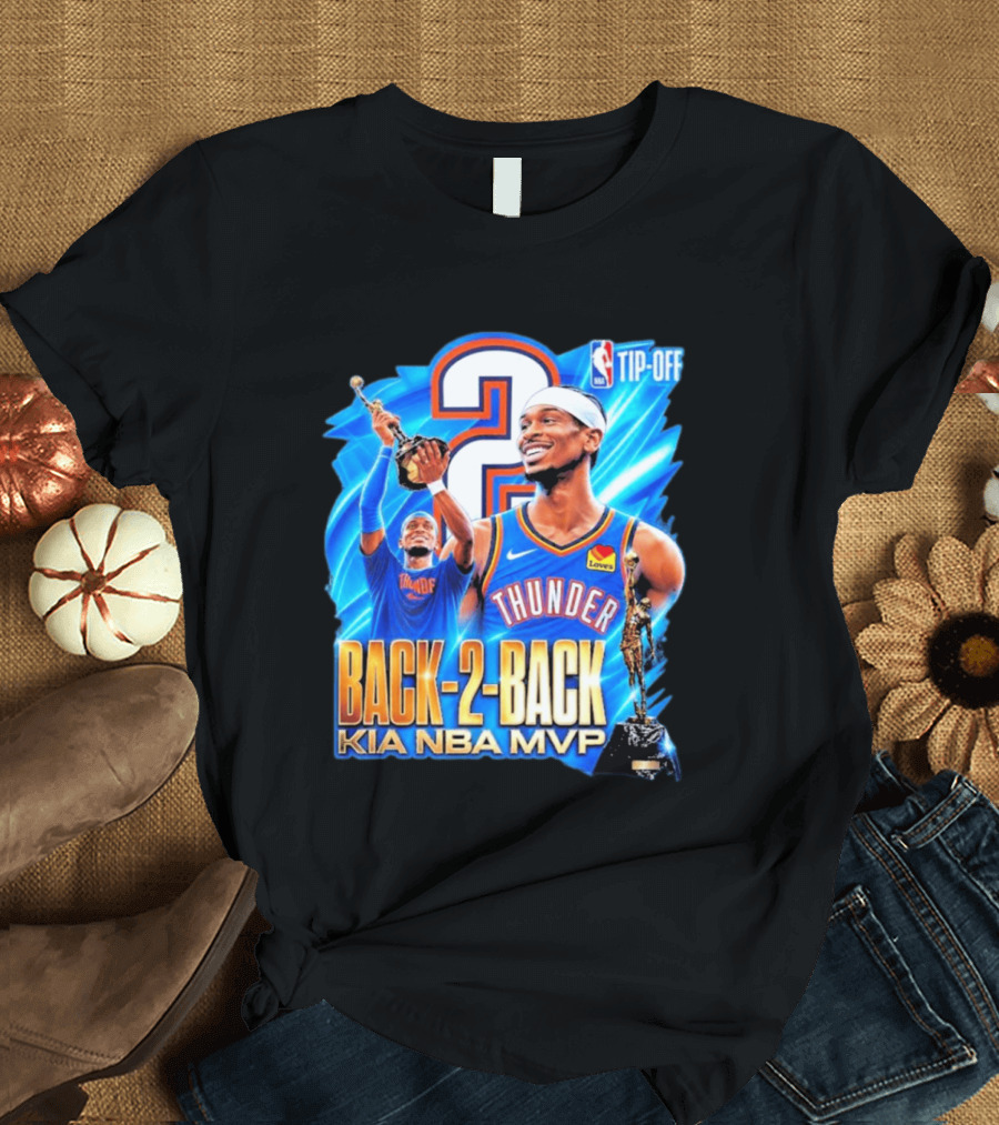 Kia NBA MVP Thunder Back 2 Back Shai Gilgeous Alexander 2026 T-Shirt