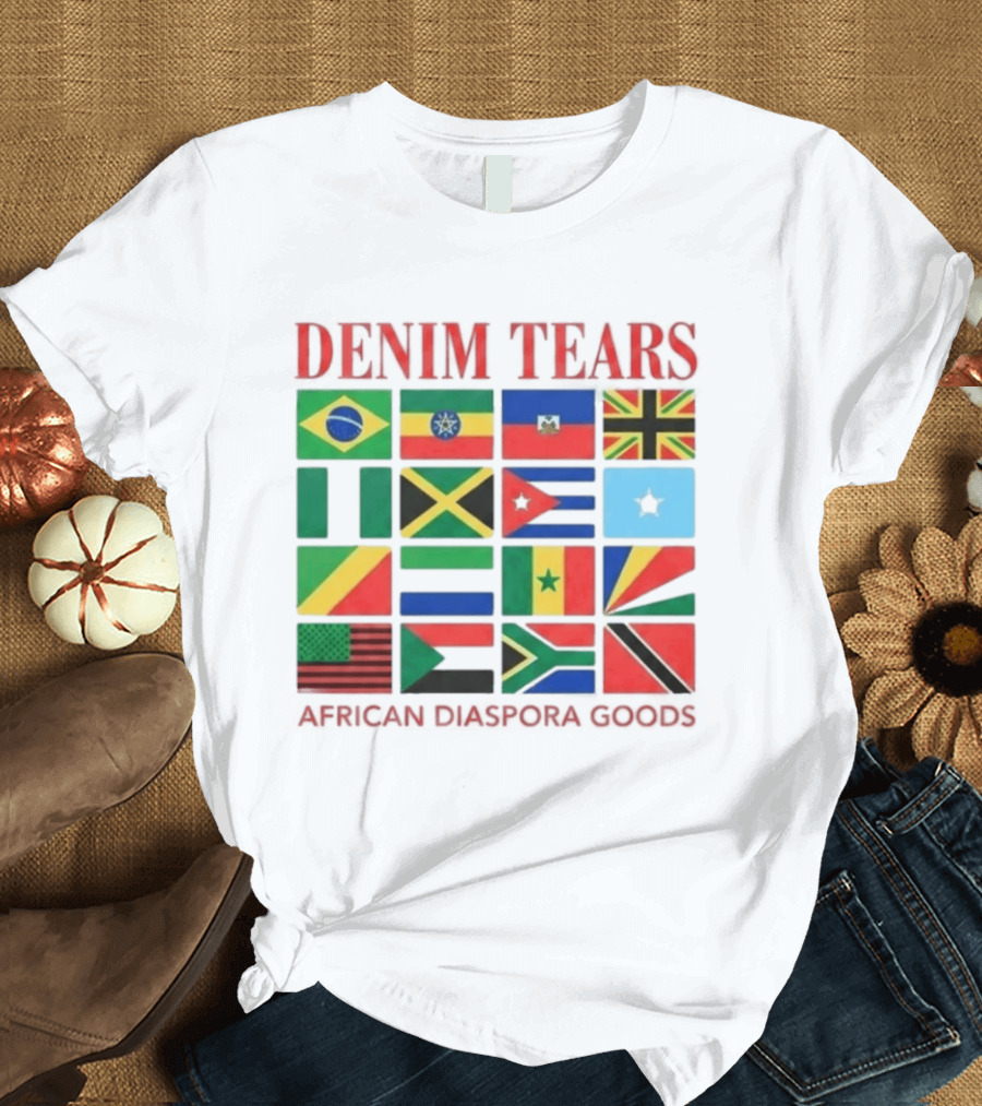 Denim Tears African Diaspora Goods Flags Brazil Jamaica Trinidad Haiti Somalia T-Shirt