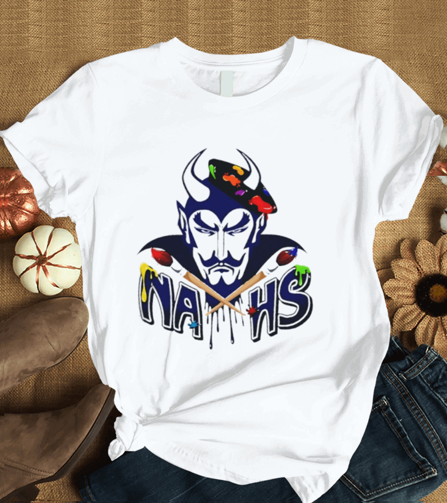 NAHS Artist Blue Devil Paintbrush Palette T-Shirt