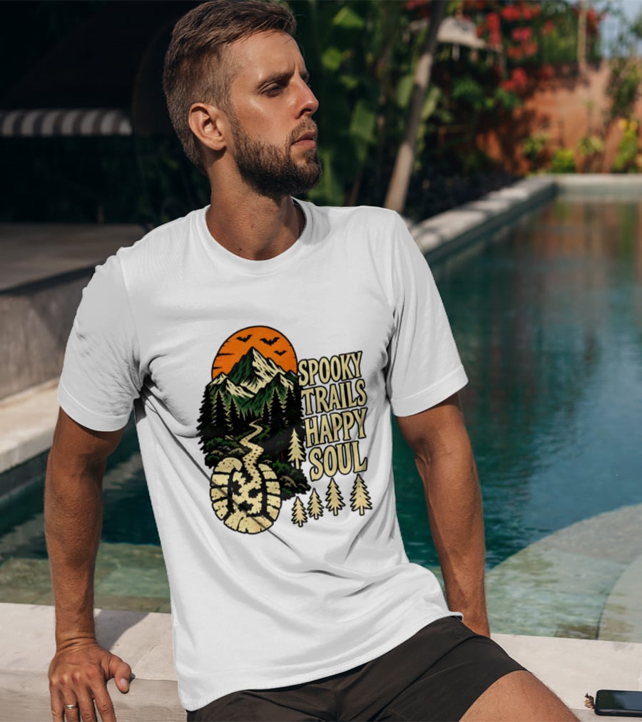 Spooky Trails Happy Soul Mountain Halloween Hiking Adventure T-Shirt