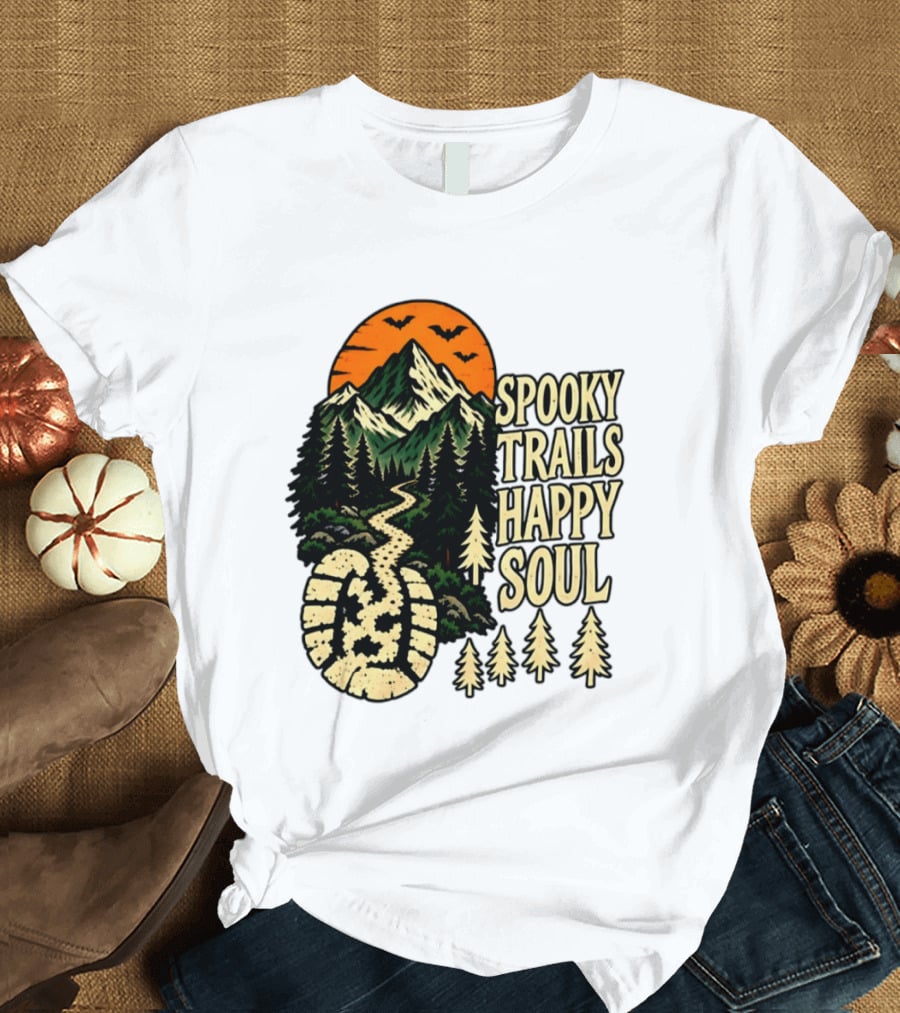 Spooky Trails Happy Soul Mountain Halloween Hiking Adventure T-Shirt