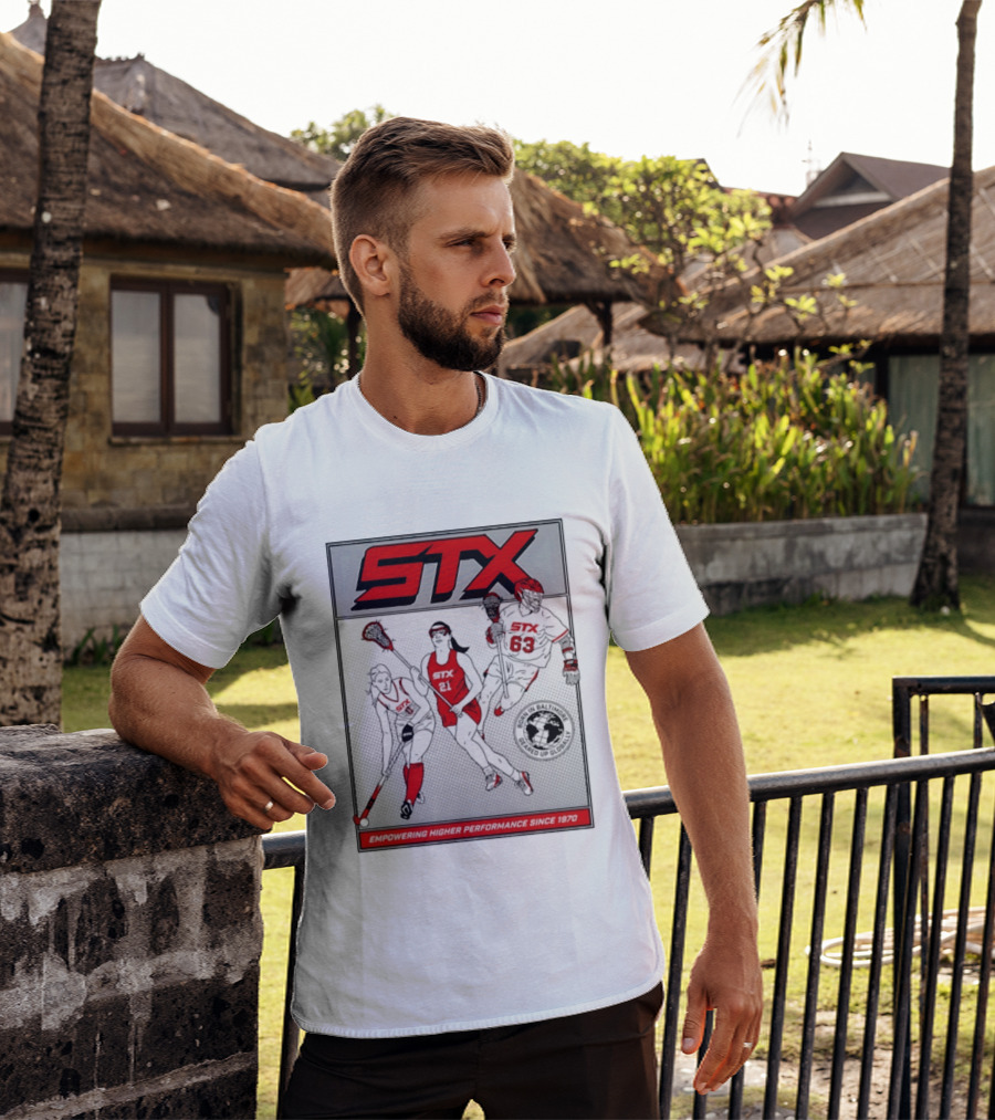STX Born In Baltimore Geared Up Globally Empowering Higher Performance Since 1970 Lacrosse Field Hockey Players T-Shirt