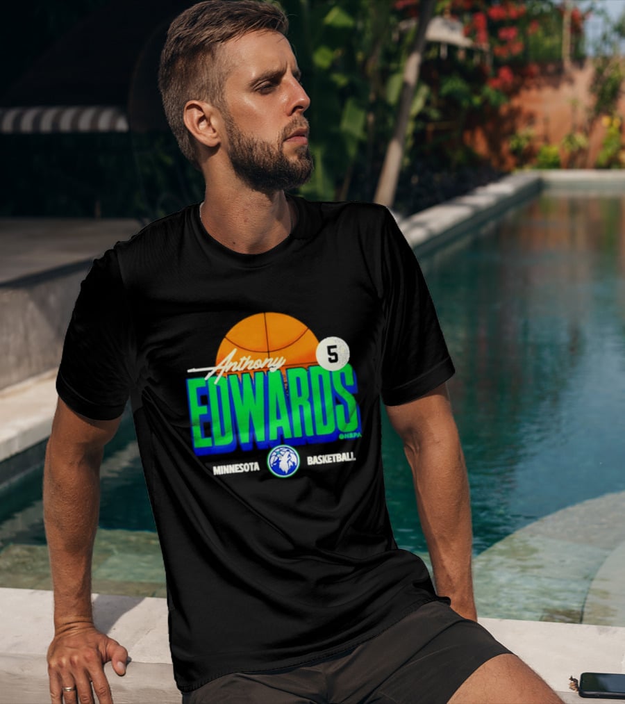 Anthony Edwards 5 Minnesota Basketball Timberwolves Player T-Shirt