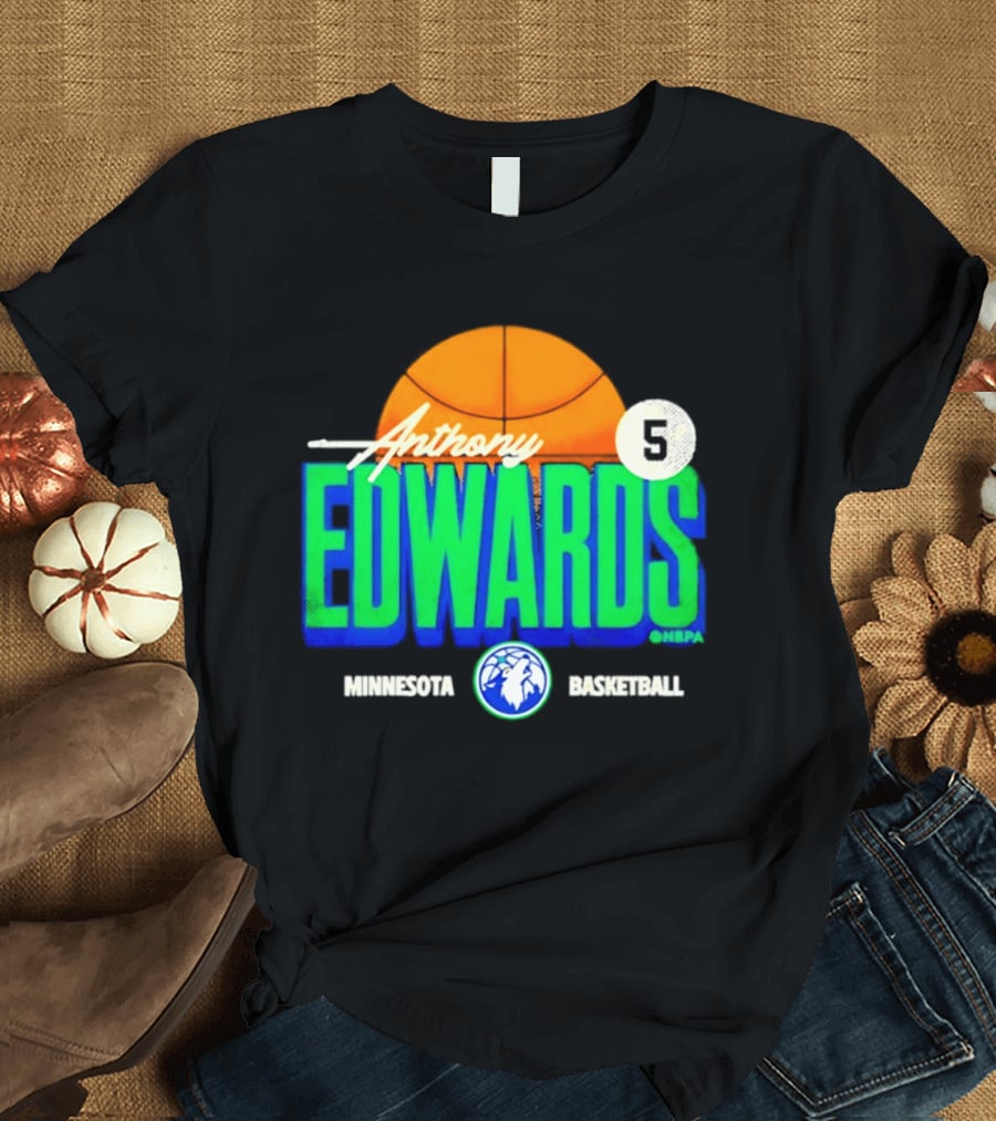 Anthony Edwards 5 Minnesota Basketball Timberwolves Player T-Shirt