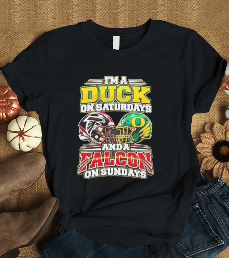 I'm A Duck On Saturdays And A Falcon On Sundays Football Helmets T-Shirt