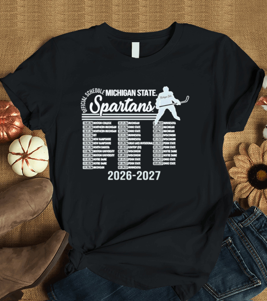 Michigan State Spartans Men's Ice Hockey Schedule 2026 2027 T-Shirt
