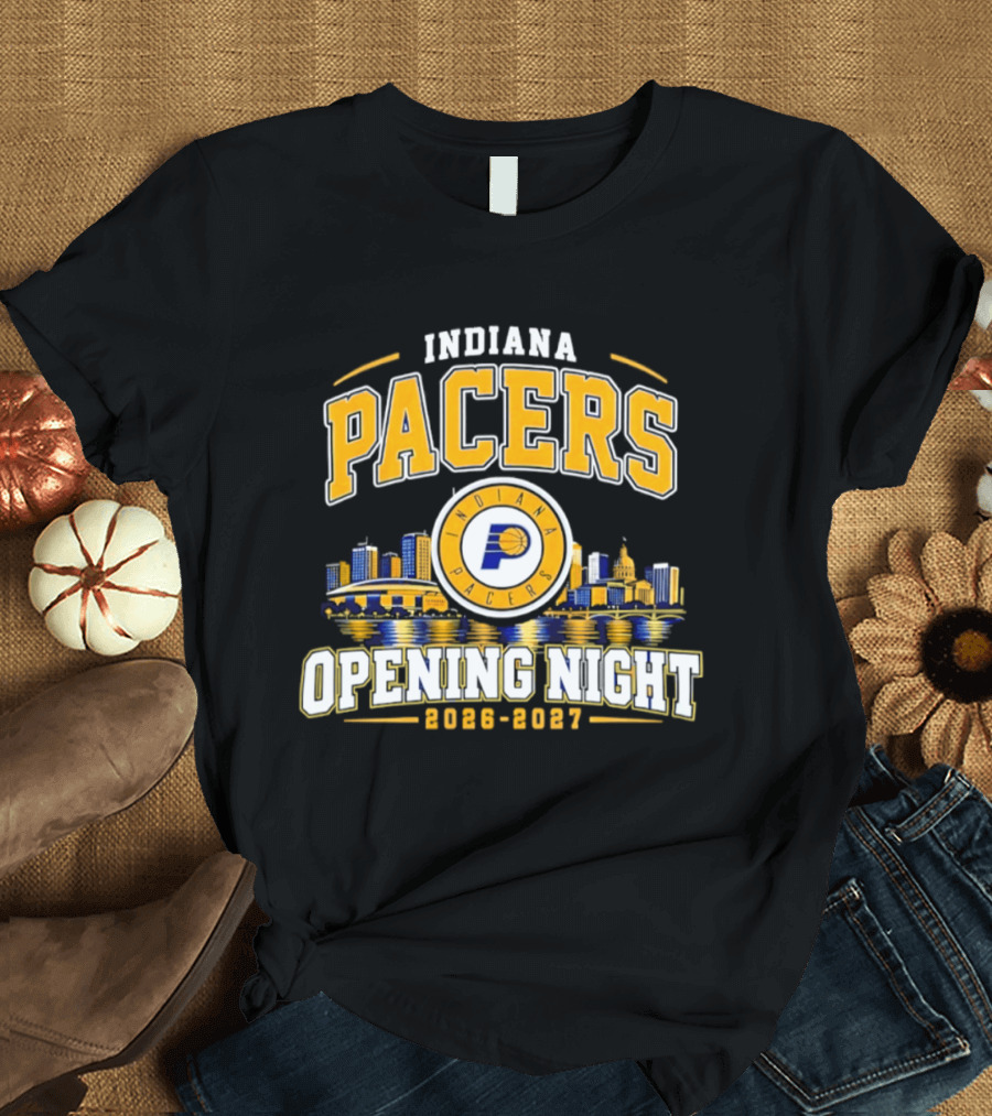 Indiana Pacers NBA Opening Night 2026 2027 City Skyline T-Shirt