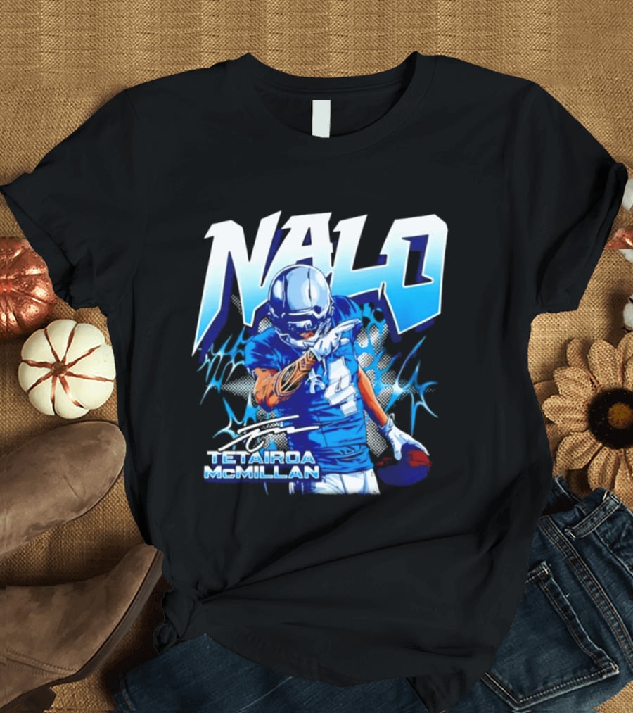 Tetairoa McMillan Nalo Carolina Panthers Football Lightning Player Number 4 T-Shirt