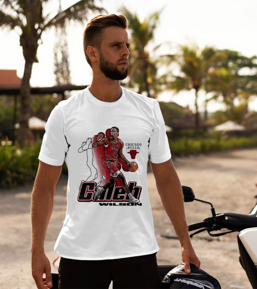 Caleb Wilson 8 Chicago Bulls Basketball Pose T-Shirt