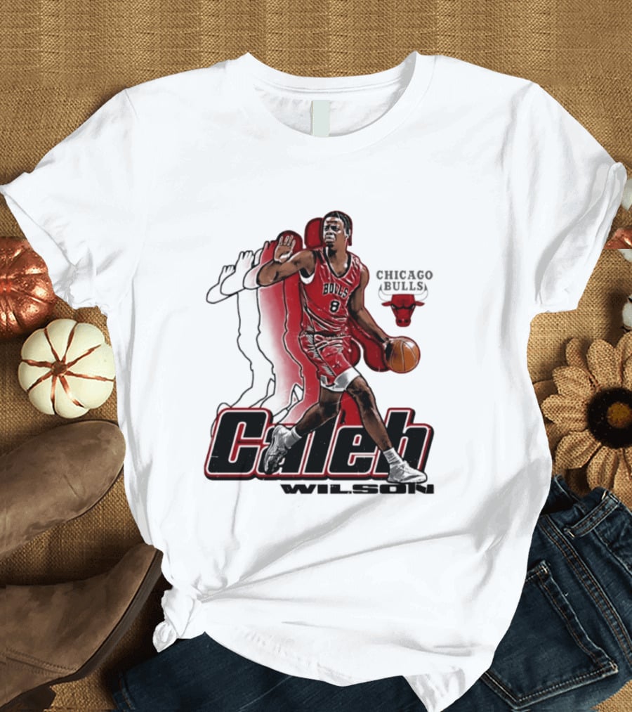 Caleb Wilson 8 Chicago Bulls Basketball Pose T-Shirt