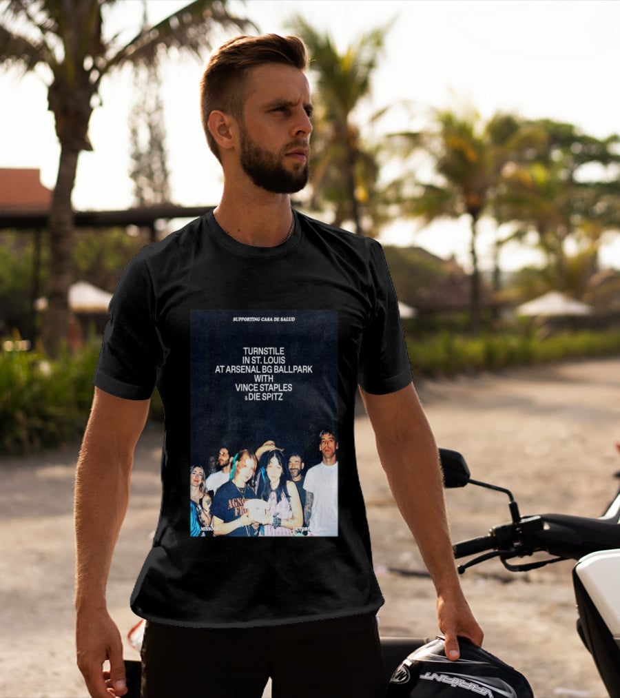 Turnstile St. Louis Arsenal BG Ballpark Vince Staples Die Spitz October 2026 Supporting Casa De Salud Missouri T-Shirt