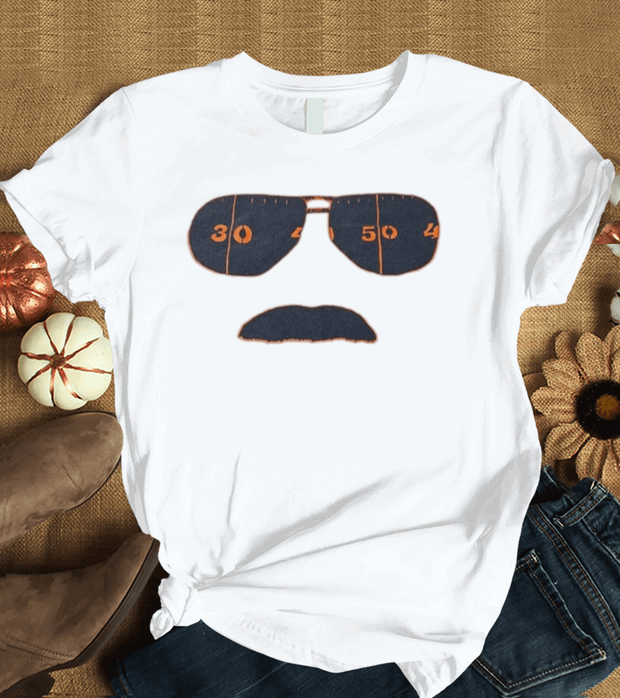 Chicago Bears Mike Ditka Sunglasses Mustache 30 40 50 T-Shirt