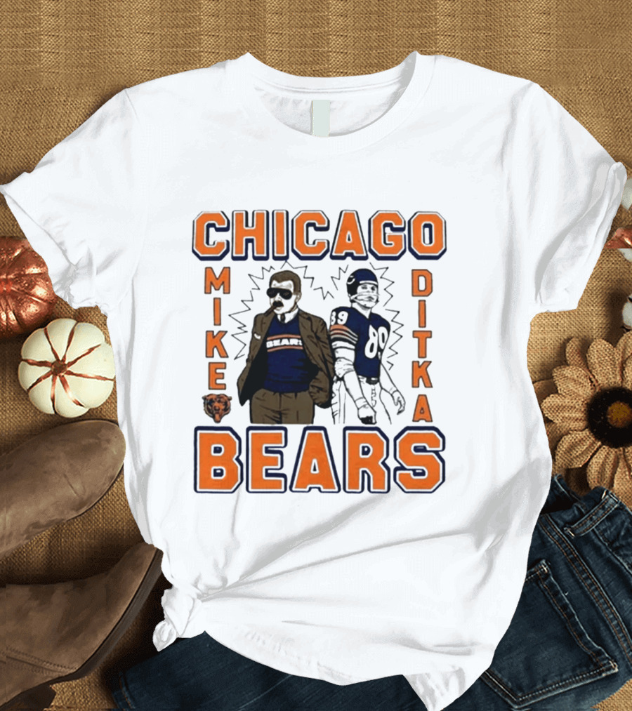 Mike Ditka Chicago Bears Vintage Homage Ash Grey T-Shirt