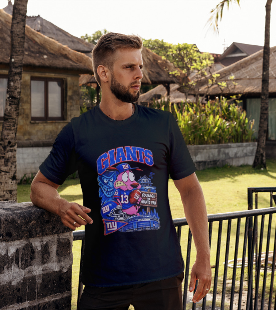 Courage The Cowardly Dog NY Giants Fan 13 Metlife Stadium T-Shirt