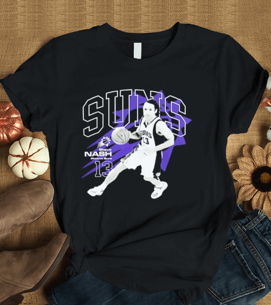 Phoenix Suns Steve Nash Number 13 Hardwood Classic Basketball Player T-Shirt