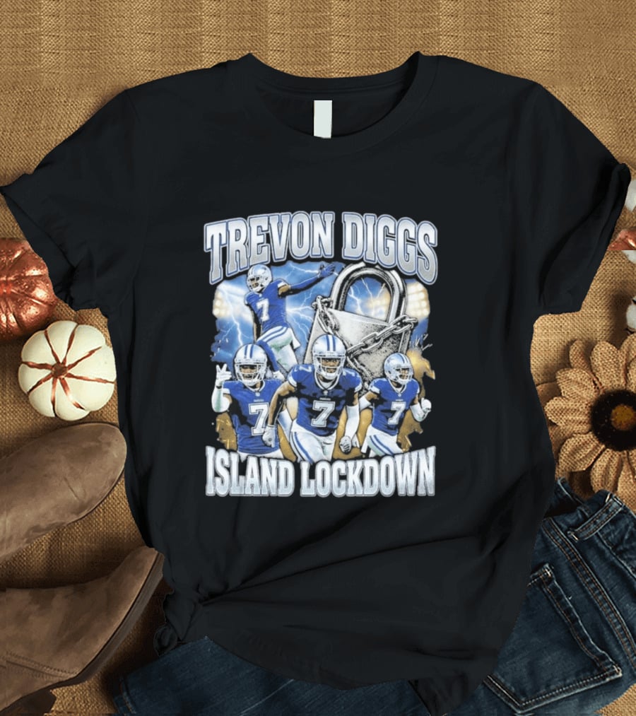 Trevon Diggs Island Lockdown Football Defense Lock With Number 7 T-Shirt
