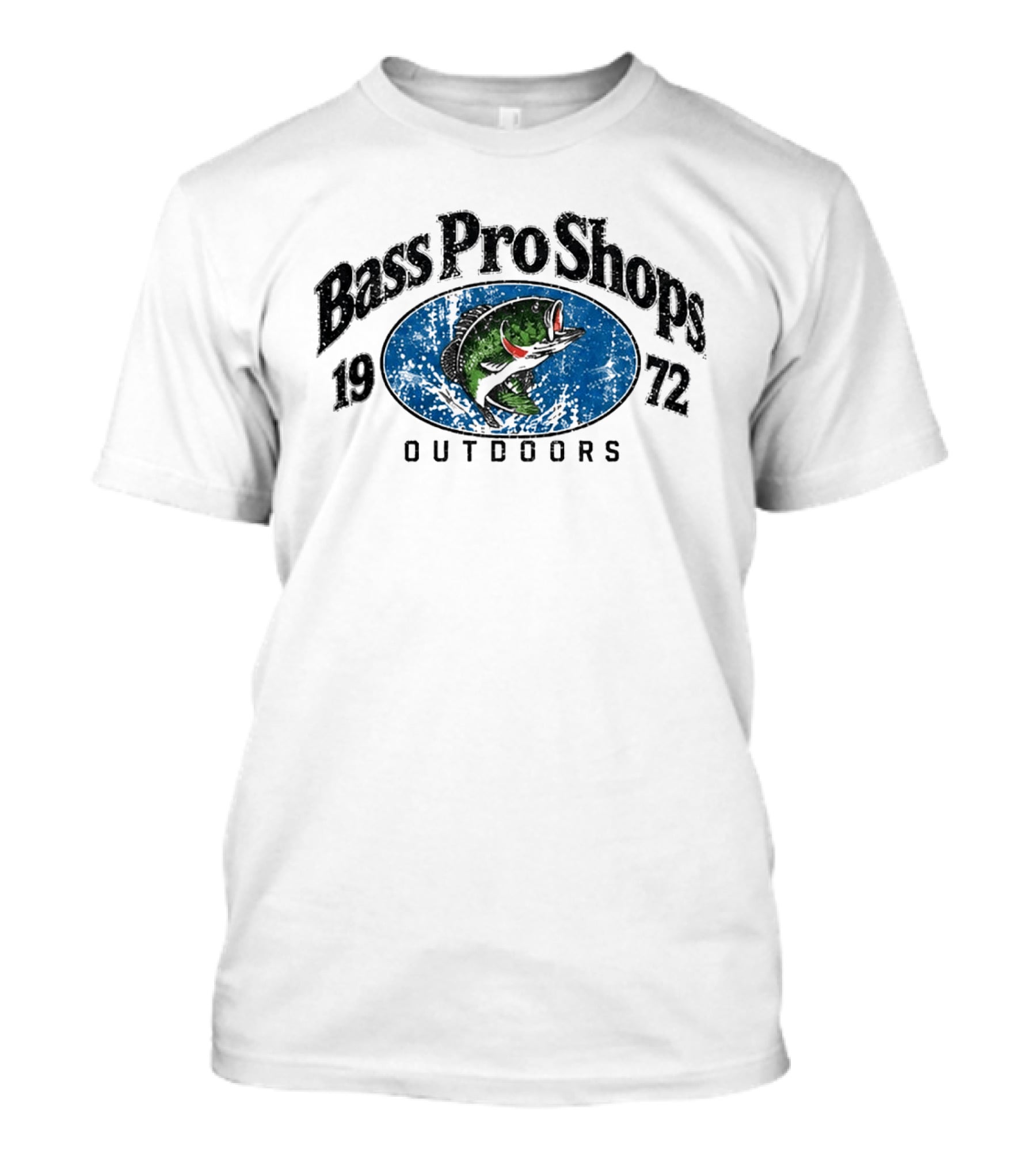 Bass Pro Shops 1972 Outdoors Classic Logo With Large Mouth Bass T-Shirt