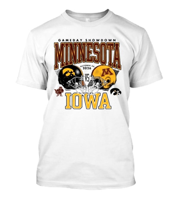 Gameday Showdown Minnesota Vs Iowa October 24 2026 Hawkeyes Golden Gophers Clash T-Shirt