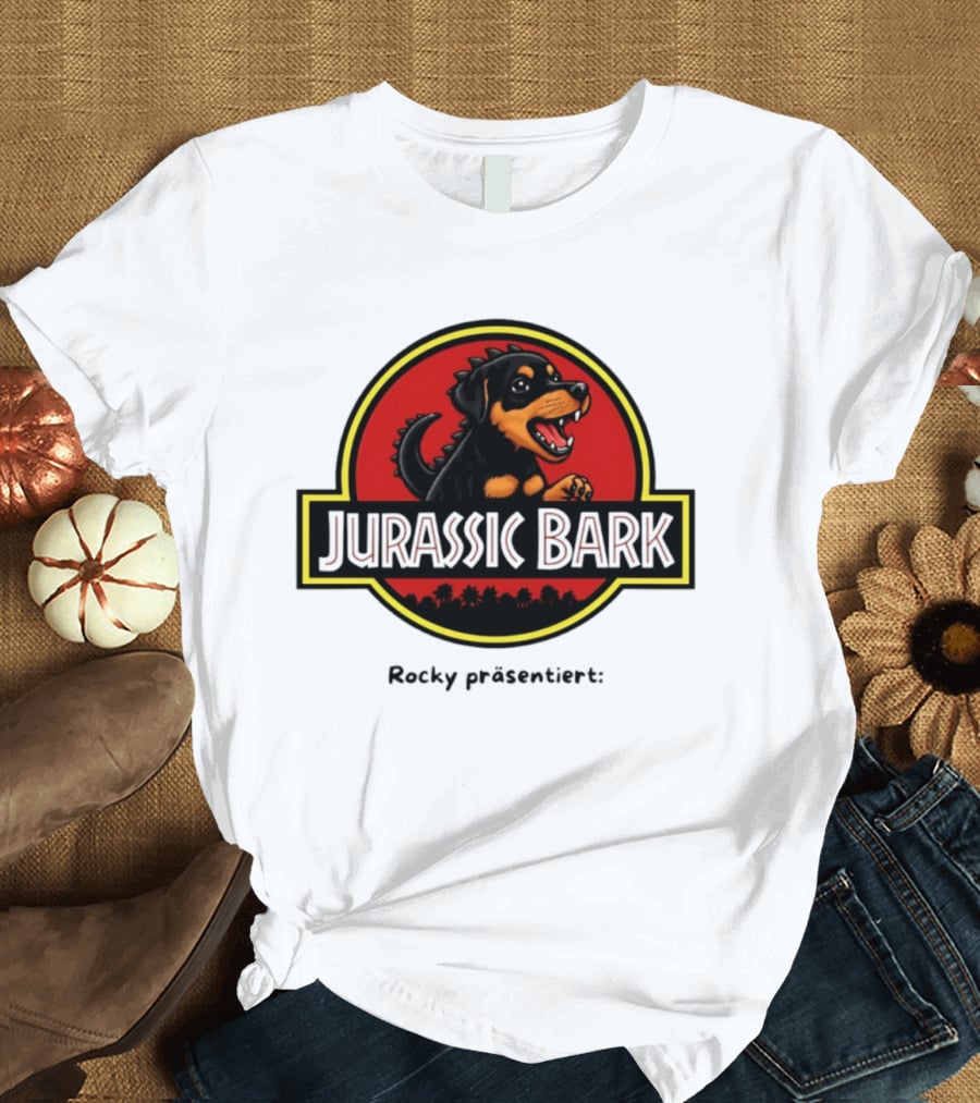 Jurassic Bark Rocky Prasentiert Dinosaur Dog T-Shirt