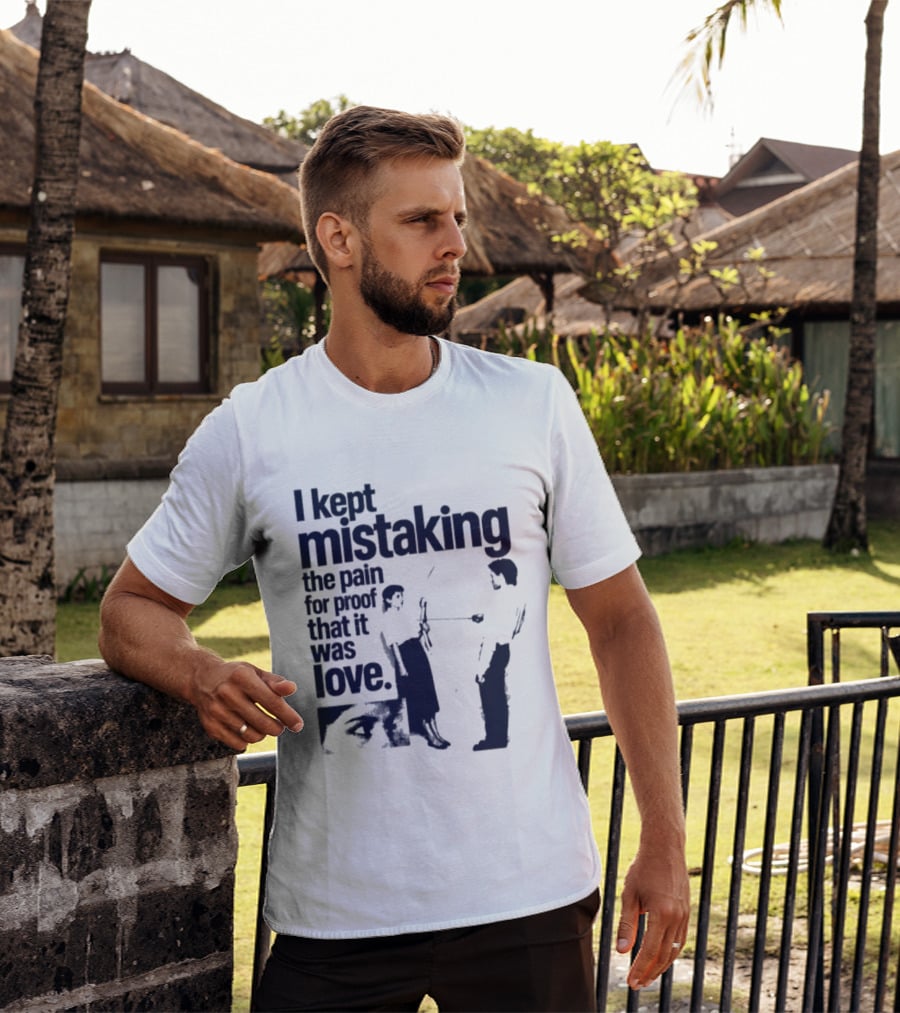 I Kept Mistaking The Pain For Proof That It Was Love Retro Cartoon T-Shirt