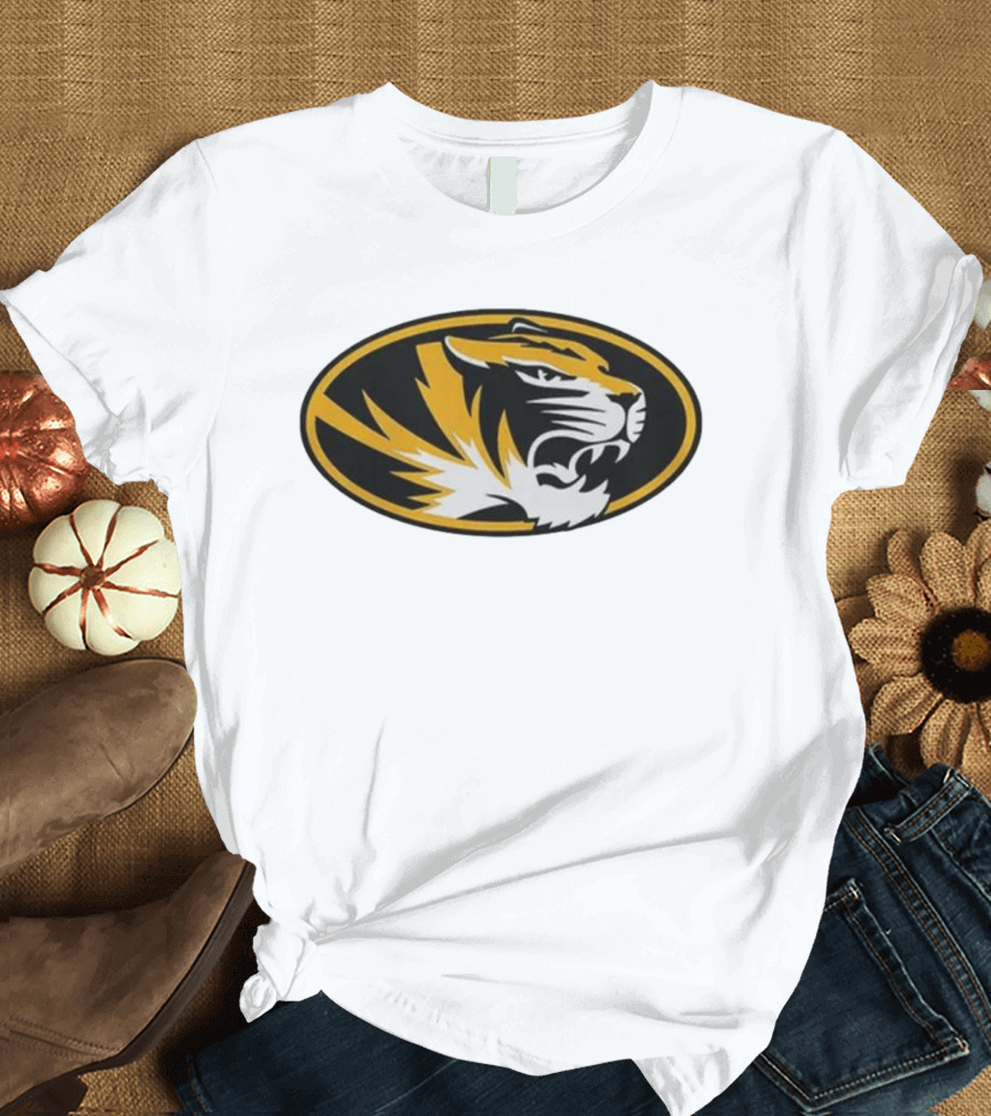 Missouri Tigers Mizzou NCAA 2026 White Tigers Oval T-Shirt