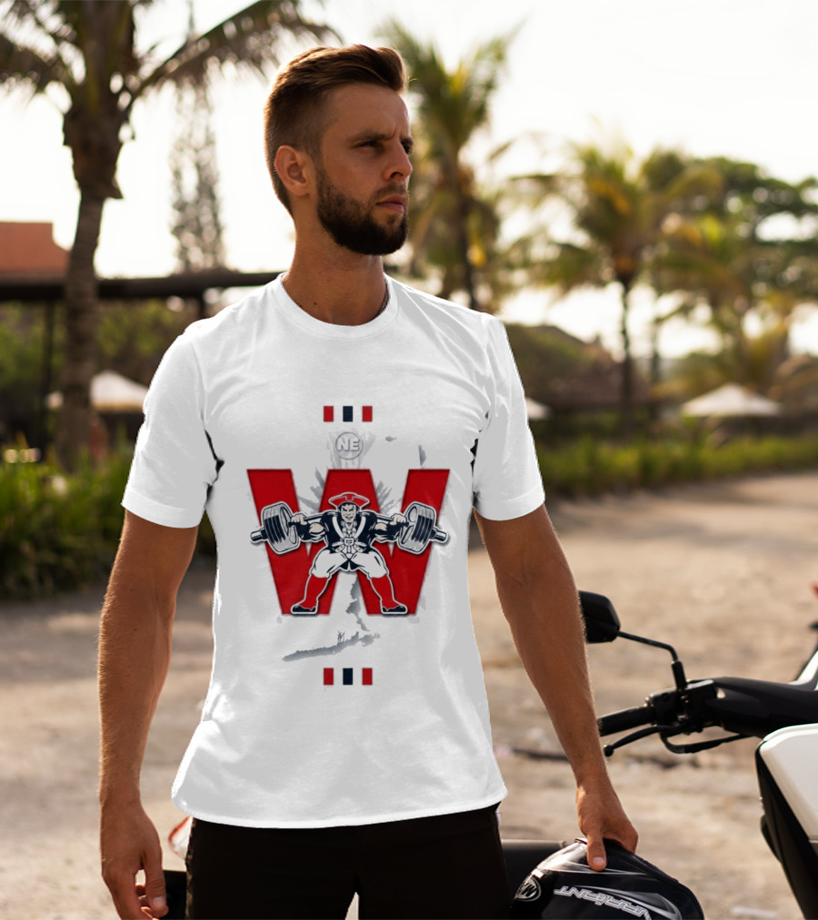 NE Patriots Weightlifting Strong Victory T-Shirt