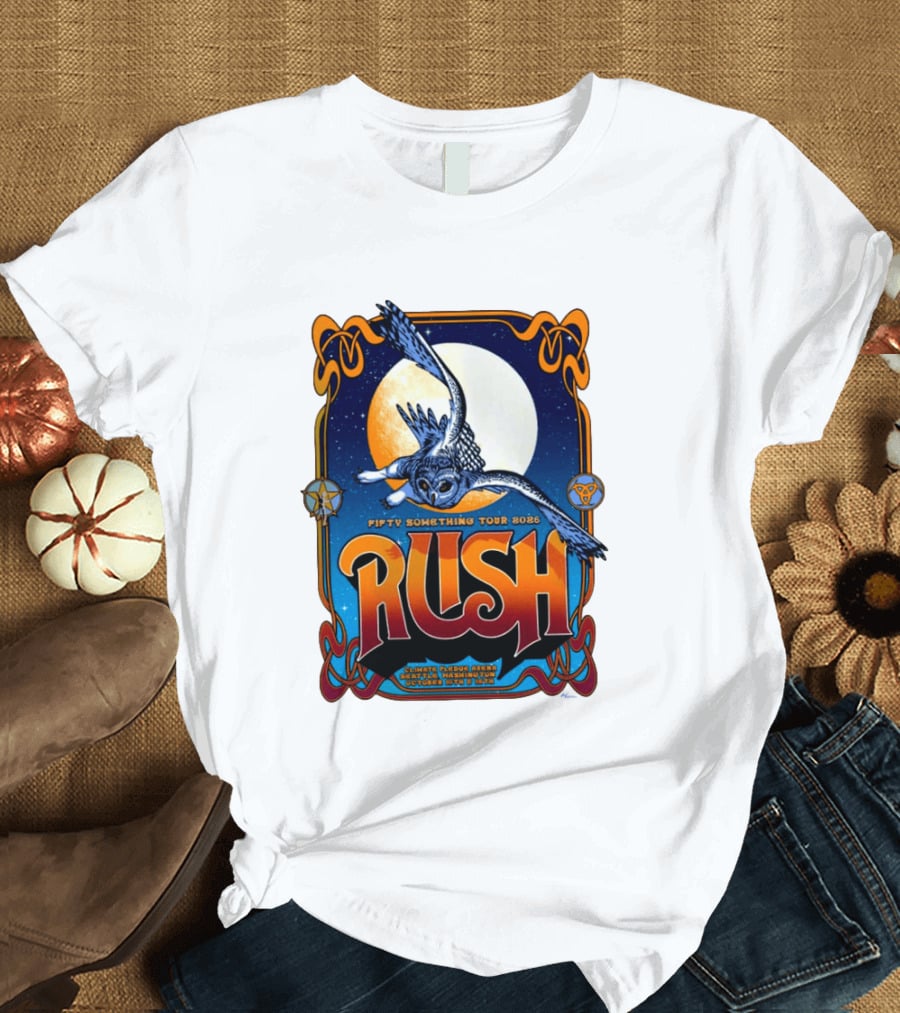 Rush Fifty Something Tour 2026 Owl Moon Climate Pledge Arena October Seattle T-Shirt