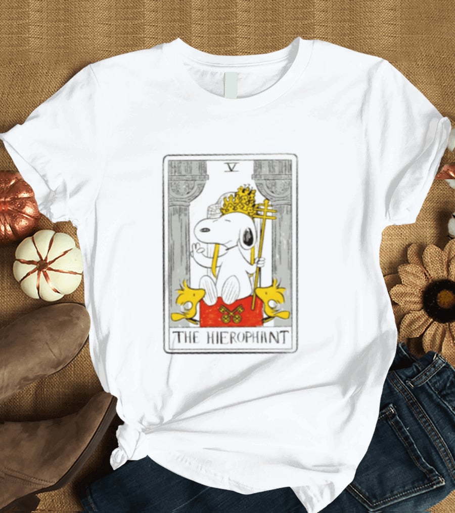 Snoopy Tarot Card The Hierophant Peanuts Charles Schulz T-Shirt