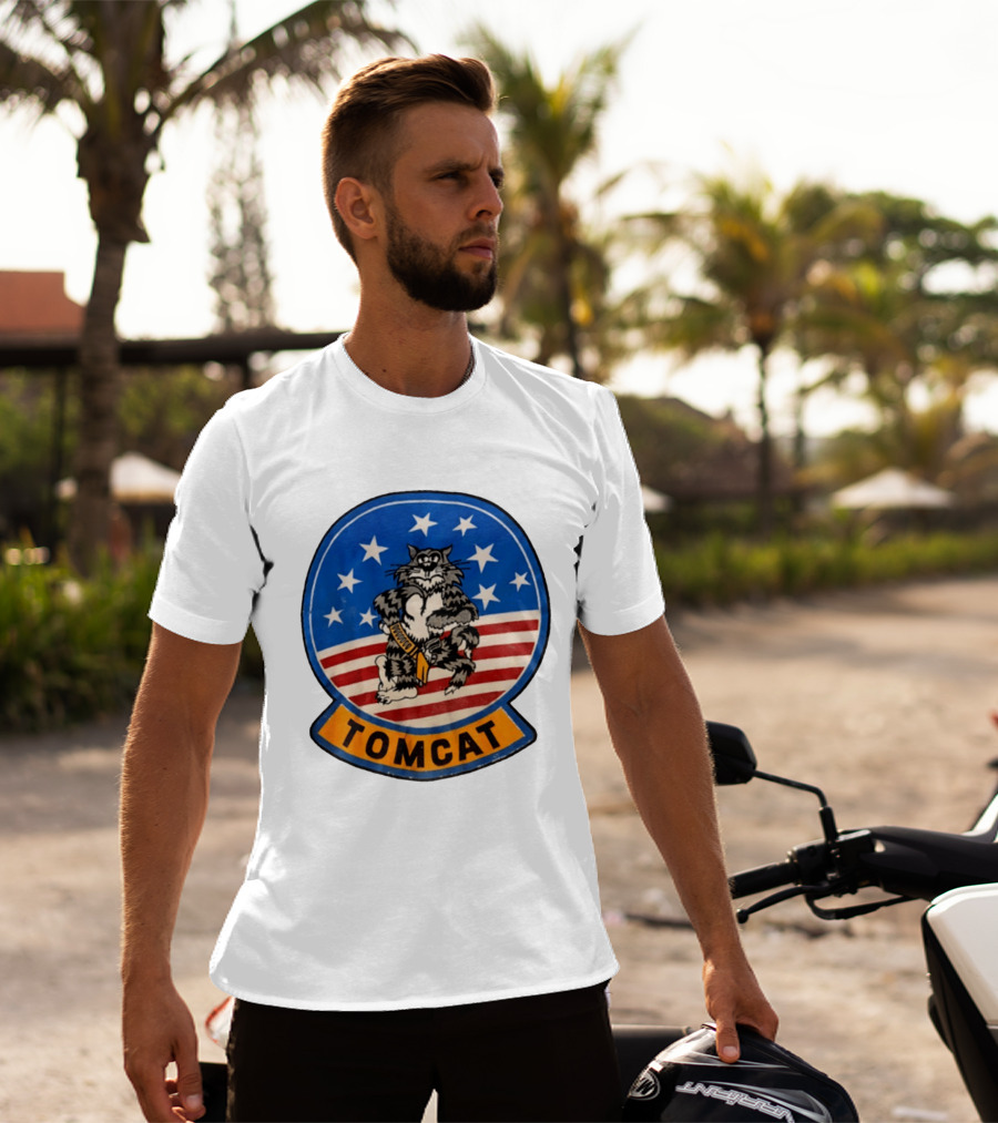 Tomcat 1987 JRS Enterprises Stars And Stripes Cat T-Shirt