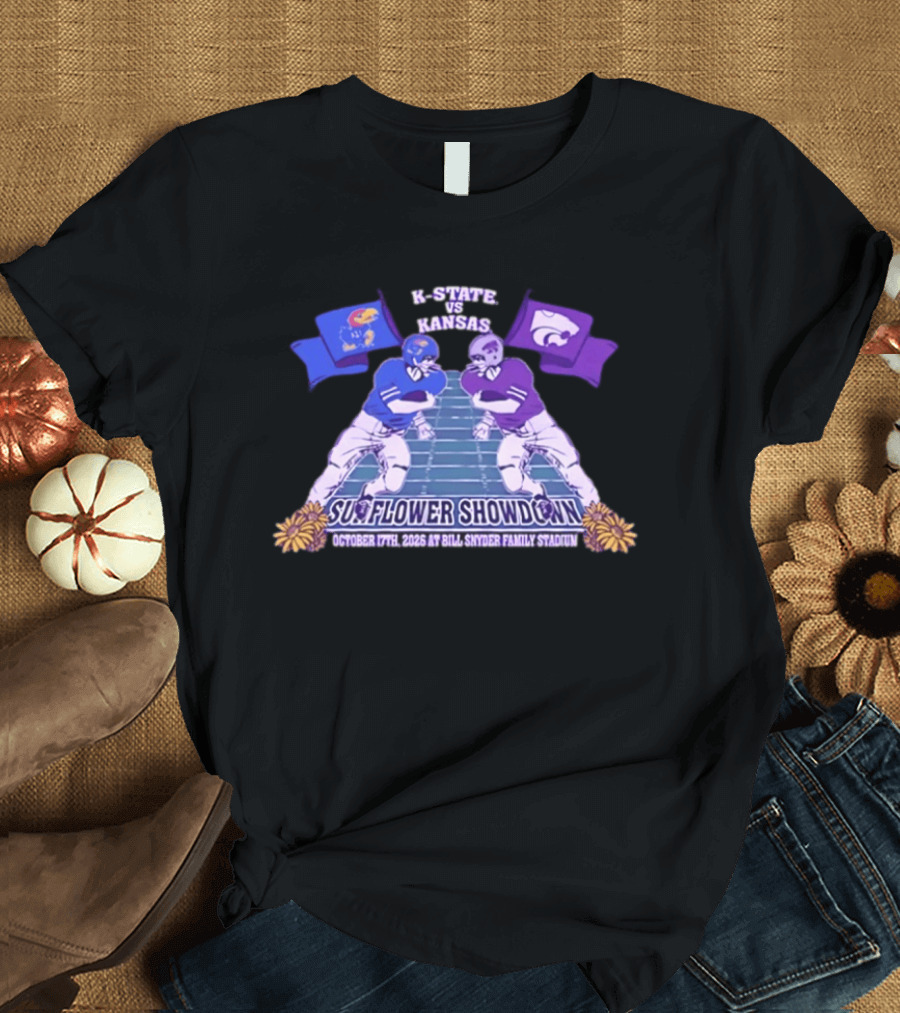 K State Vs Kansas Sunflower Showdown October 17th 2026 Bill Snyder Family Stadium T-Shirt