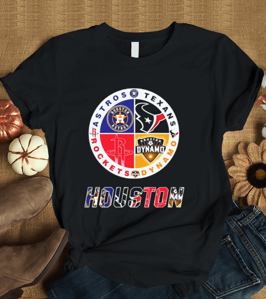Houston Astros Texans Rockets Dynamo Sports Teams Fan Collection T-Shirt