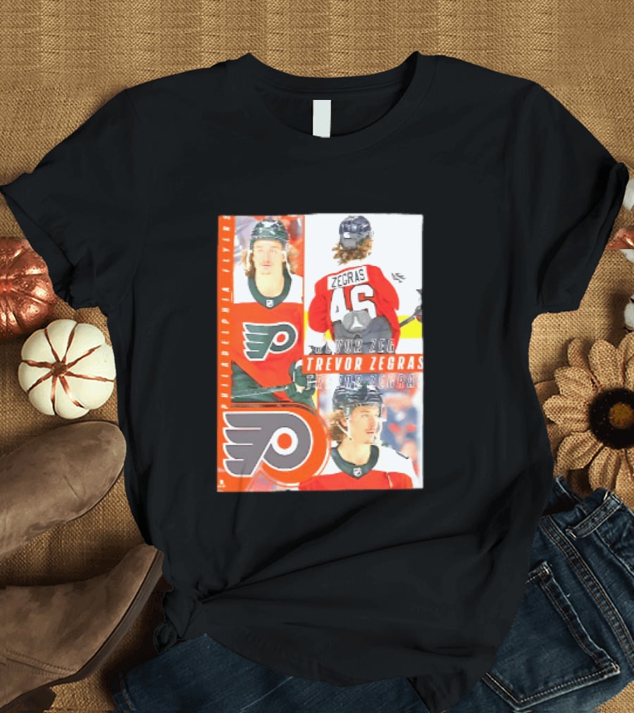 Philadelphia Flyers Trevor Zegras 46 Hockey Moment T-Shirt