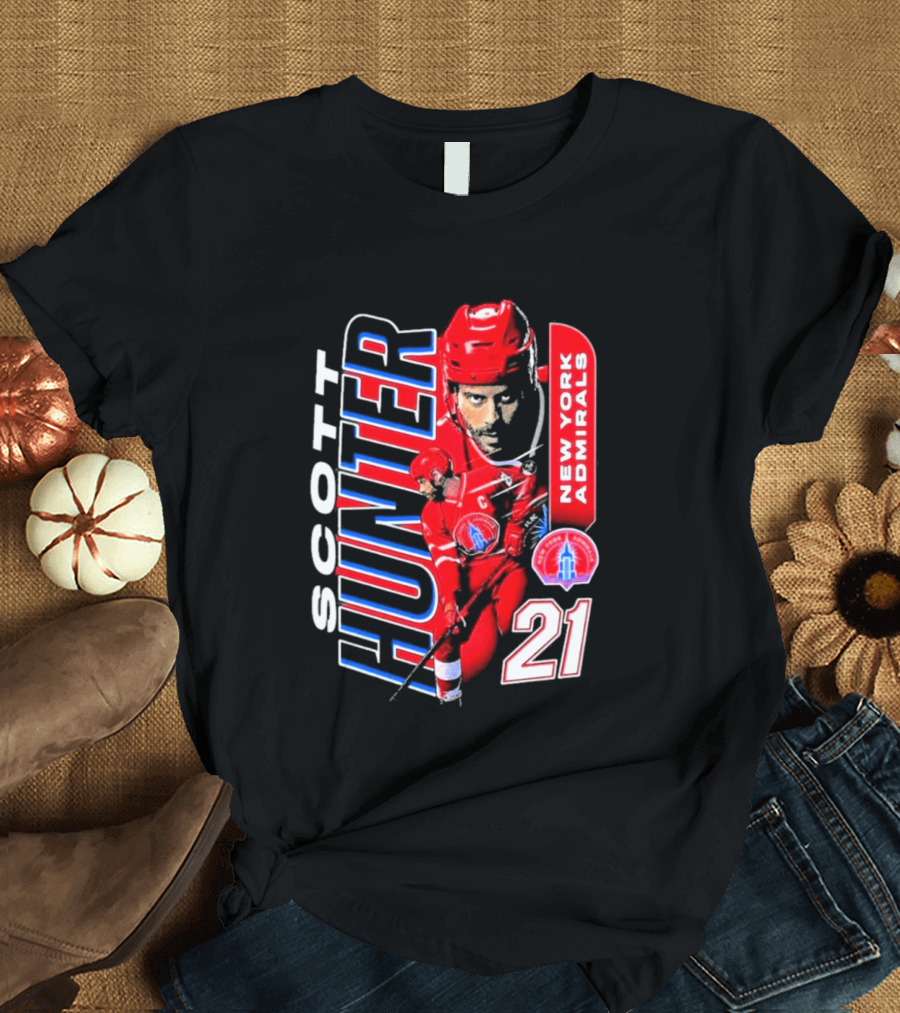 Scott Hunter New York Admirals 21 Hockey Team Player T-Shirt