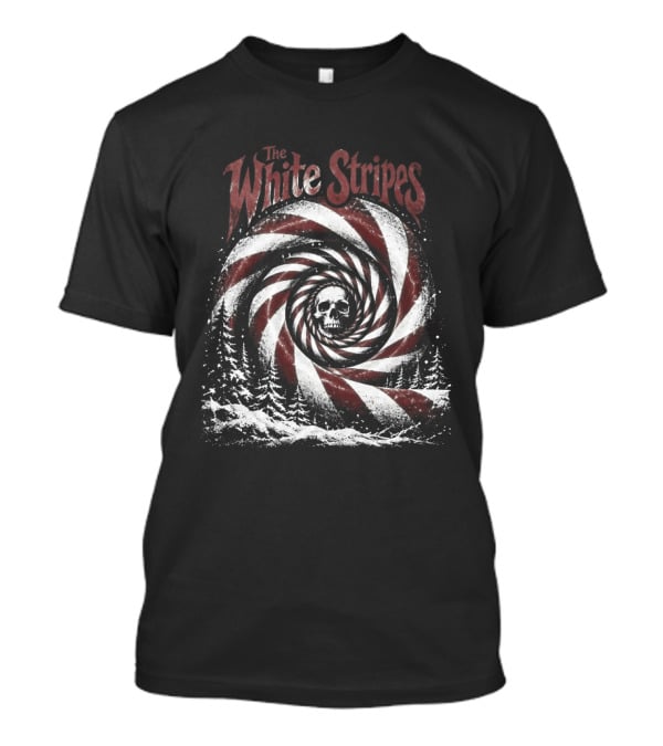 The White Stripes Peppermint Skull Swirl For Christmas Enthusiasts T-Shirt