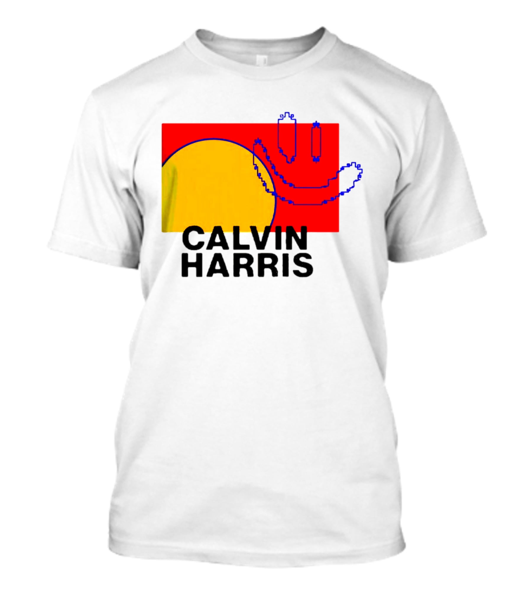Calvin Harris North America 2027 Tour Dates Pixel T-Shirt