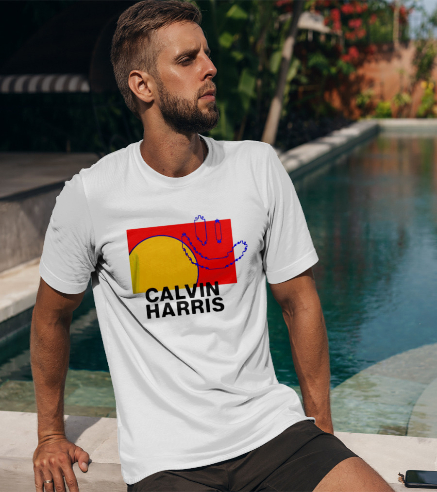 Calvin Harris North America 2027 Tour Dates Pixel T-Shirt