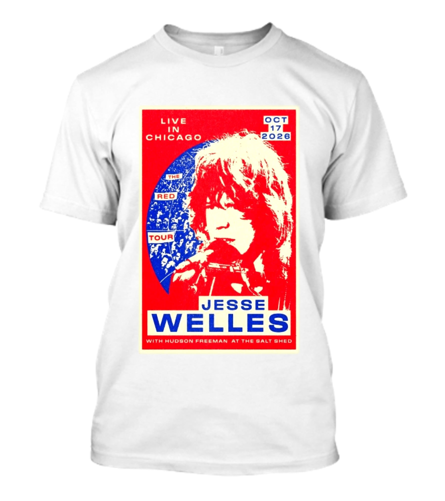 Live In Chicago Jesse Welles The Red Tour Oct 17 2026 With Hudson Freeman At The Salt Shed T-Shirt