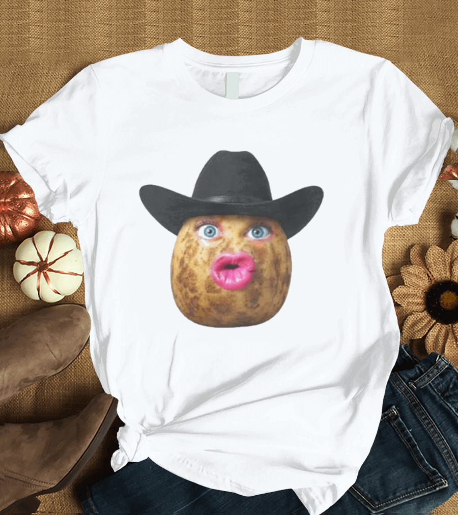 The Burnt Peanut Cowboy Hat Lips T-Shirt