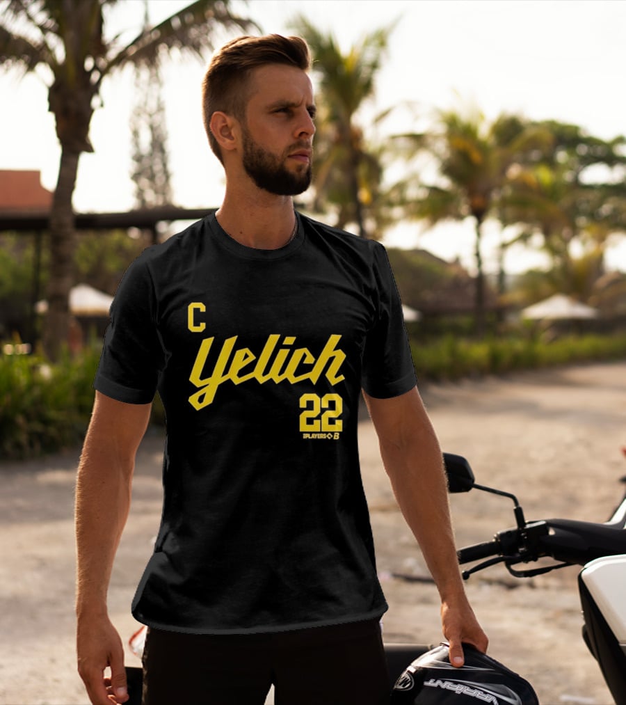 Yelich 22 Captain Players Milwaukee Brewers Baseball MLB T-Shirt